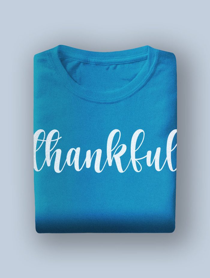 Typography Teal Printed Tshirt